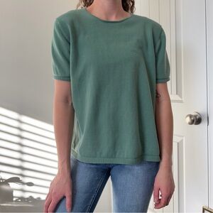Lands’ End Green Short Sleeve Knit Top